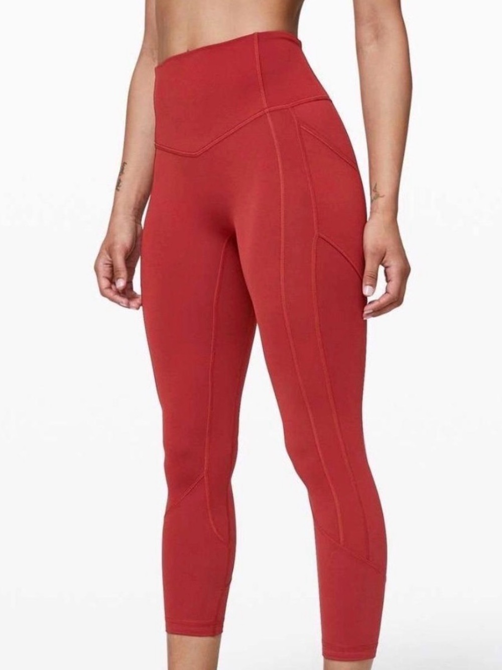Lululemon Fast & Free Orange 25” Leggings, size 6